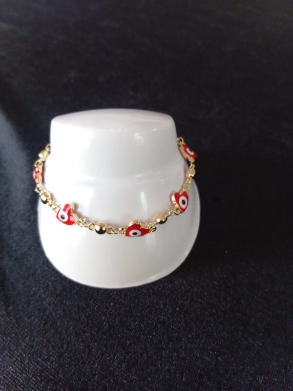 Pulsera ojo turco oro laminado