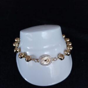 Pulsera religiosa  oro laminado