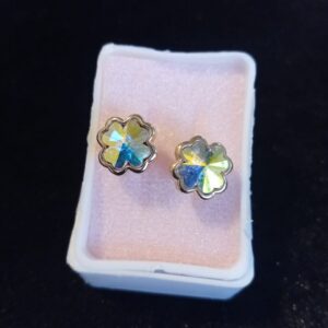 Arete poste mariposa oro laminado