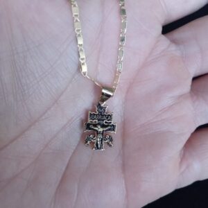 Cruz chica oro laminado