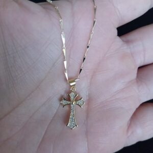 Cruz chica oro laminado
