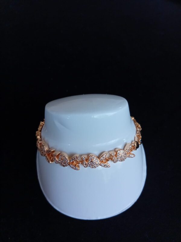 Pulsera zirconia oro laminado