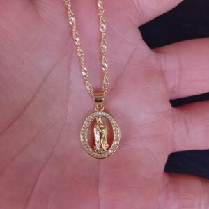 Medalla zirconia oro laminado