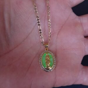 Medalla zirconia oro laminado