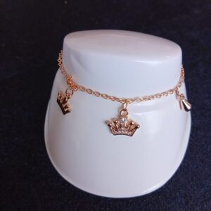 Pulsera delgada con zirconia oro laminado