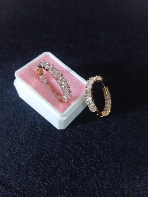 Arracada zirconia oro laminado