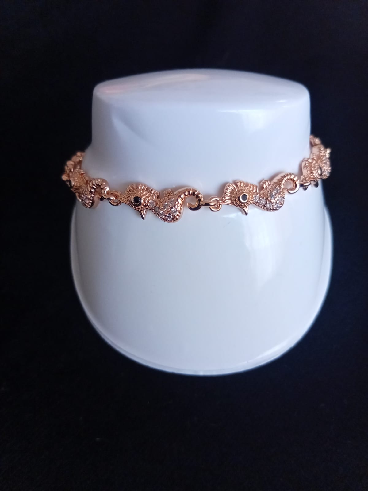 Pulsera zirconia oro laminado