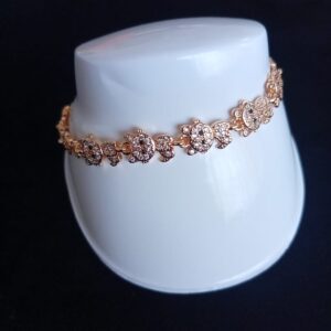Pulsera zirconia oro laminado