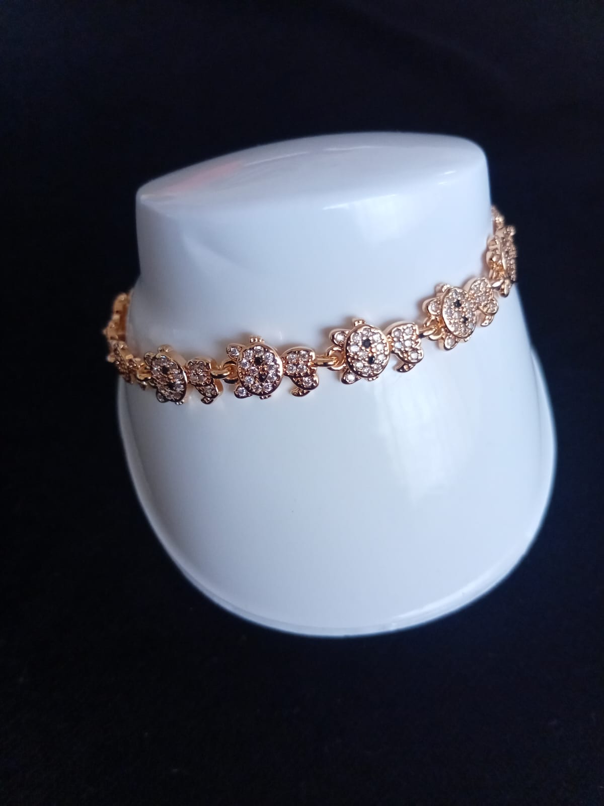 Pulsera zirconia oro laminado