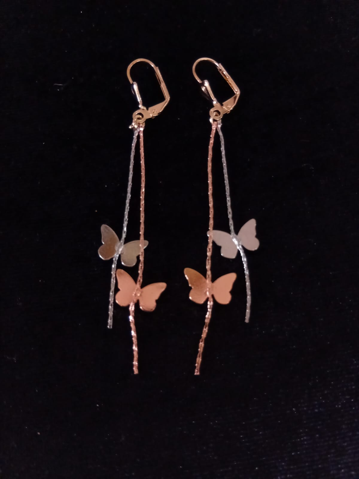 Arete largo oro laminado