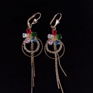 Arete largo oro laminado