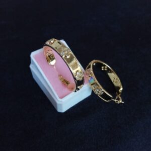 Arracada zirconia oro laminado