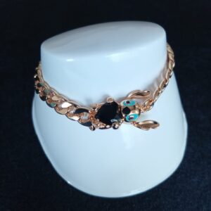 Pulsera zirconia oro laminado