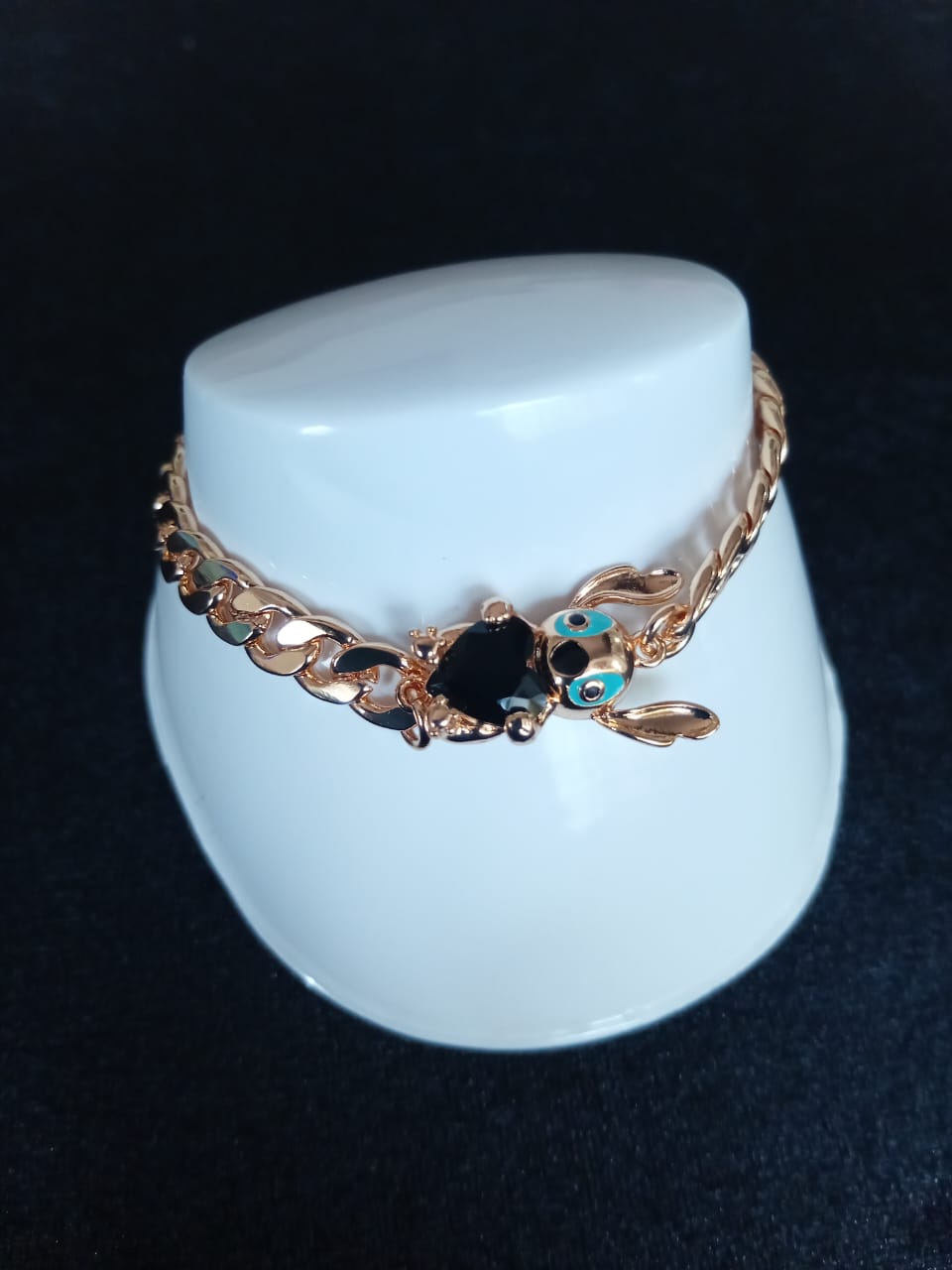 Pulsera zirconia oro laminado