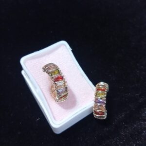 Arracada zirconia oro laminado