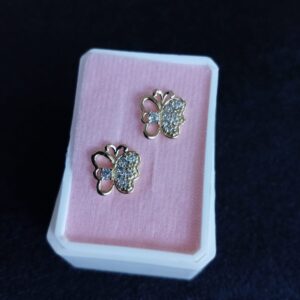 Arete poste mariposa oro laminado