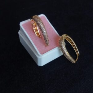 Arracada zirconia oro laminado
