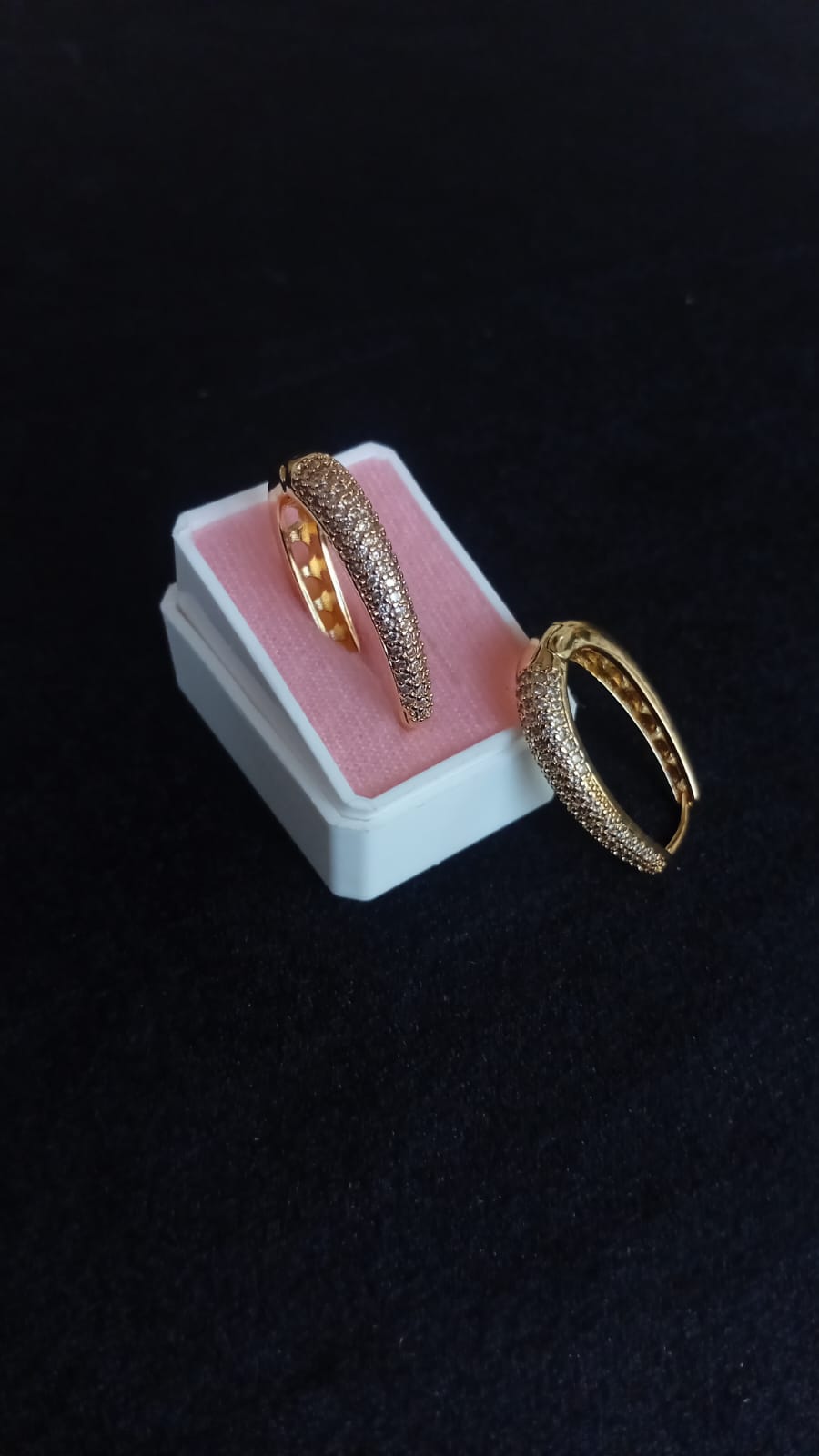 Arracada zirconia oro laminado