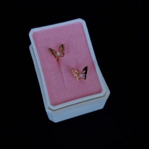 Arete poste mariposa oro laminado