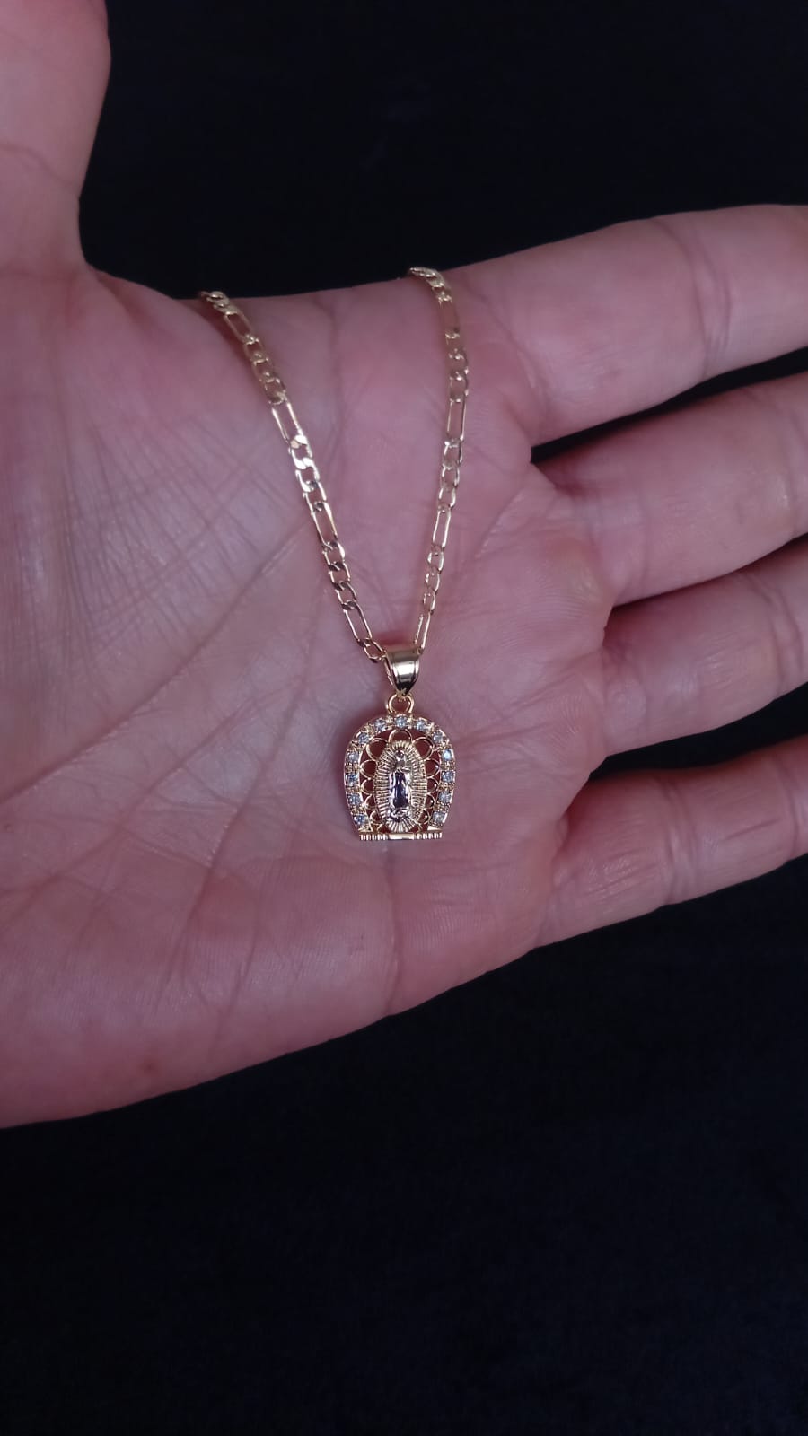 Medalla zirconia oro laminado