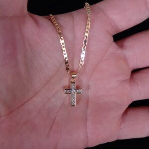 Cruz chica oro laminado