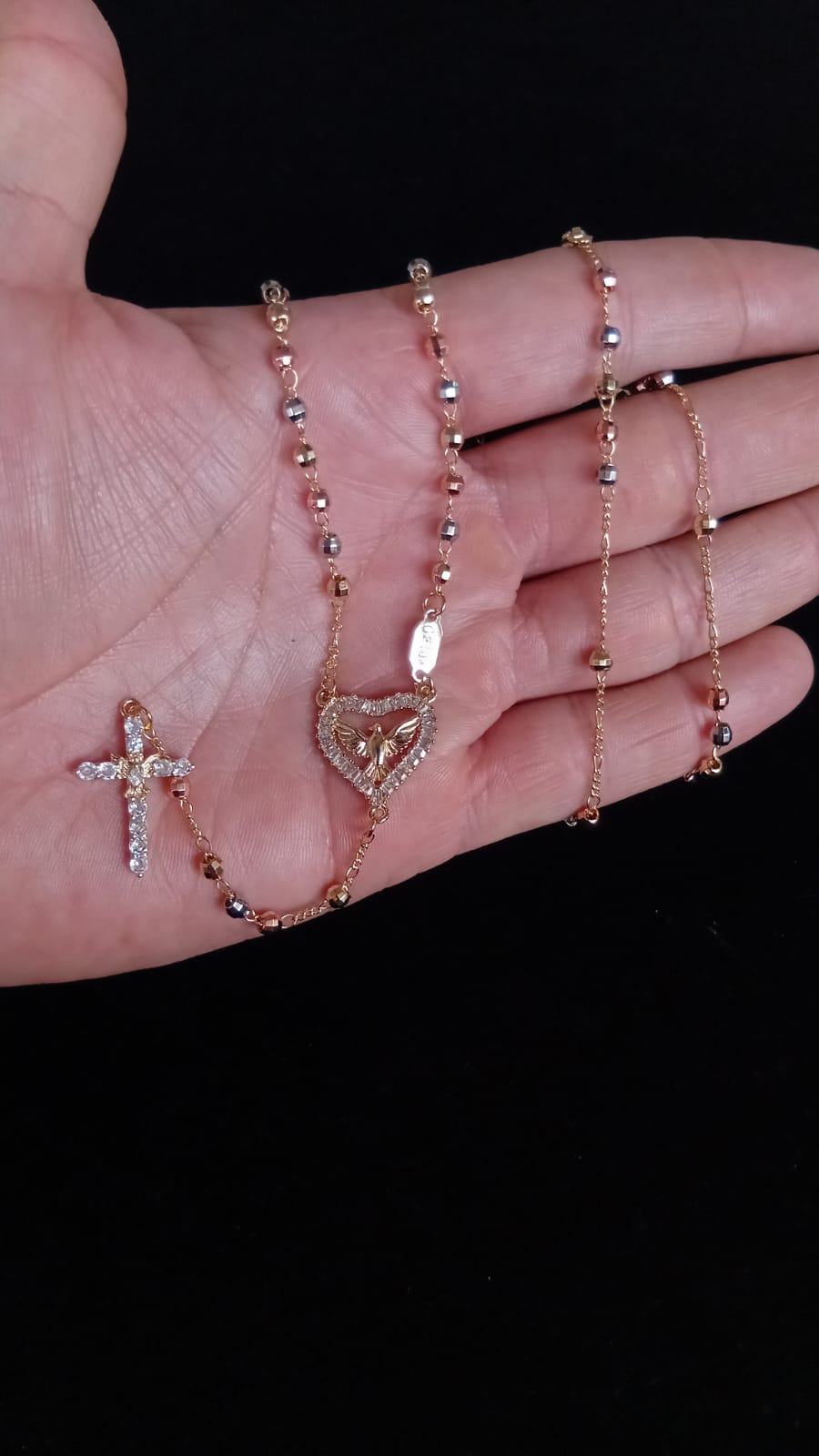 Rosario oro laminado florentino