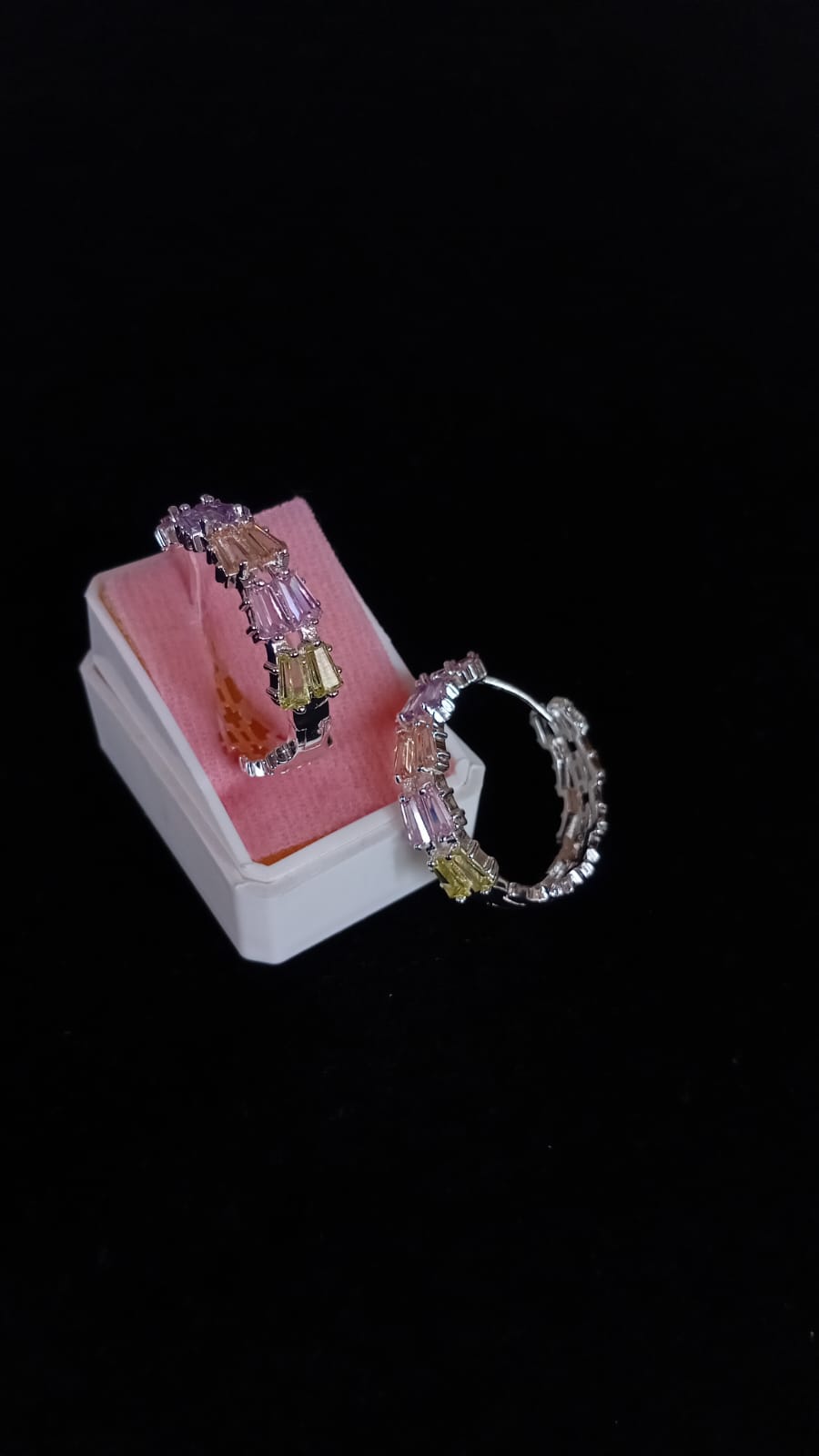 Arracada zirconia oro laminado