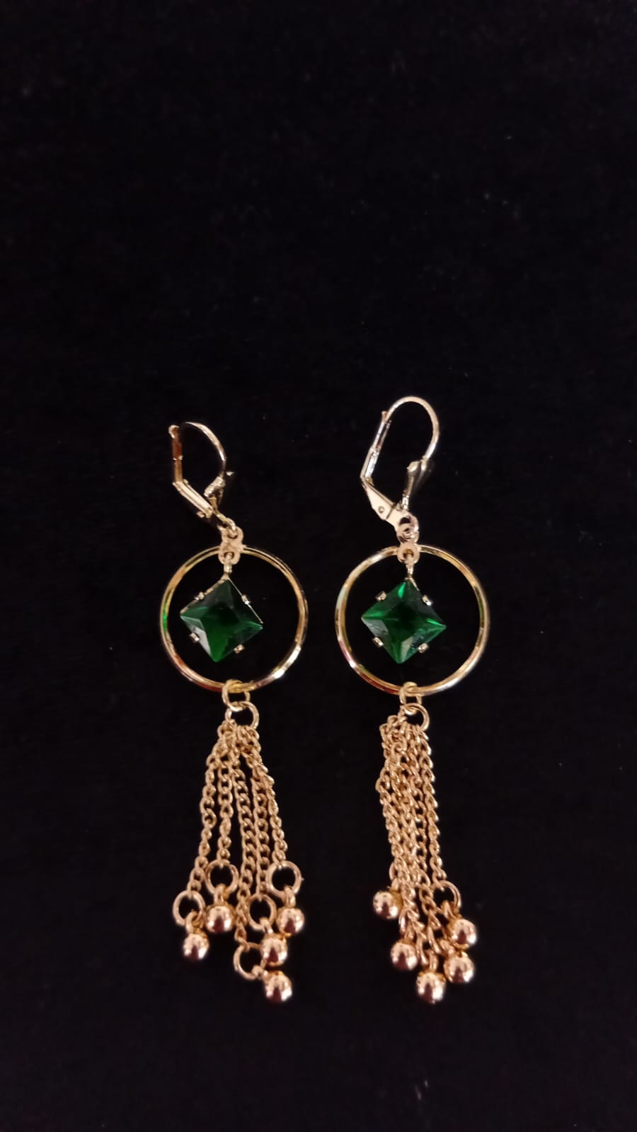 Arete largo oro laminado