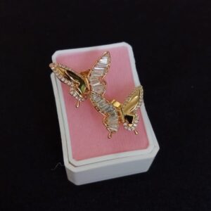 Arete poste mariposa oro laminado