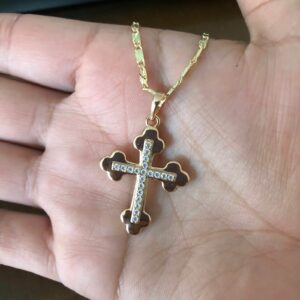 Cruz mediana oro laminado