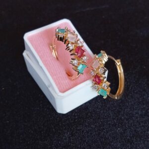 Arracada zirconia oro laminado