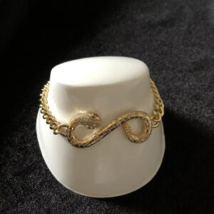 Pulsera zirconia oro laminado