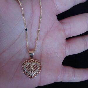 Medalla Zirconia oro laminado