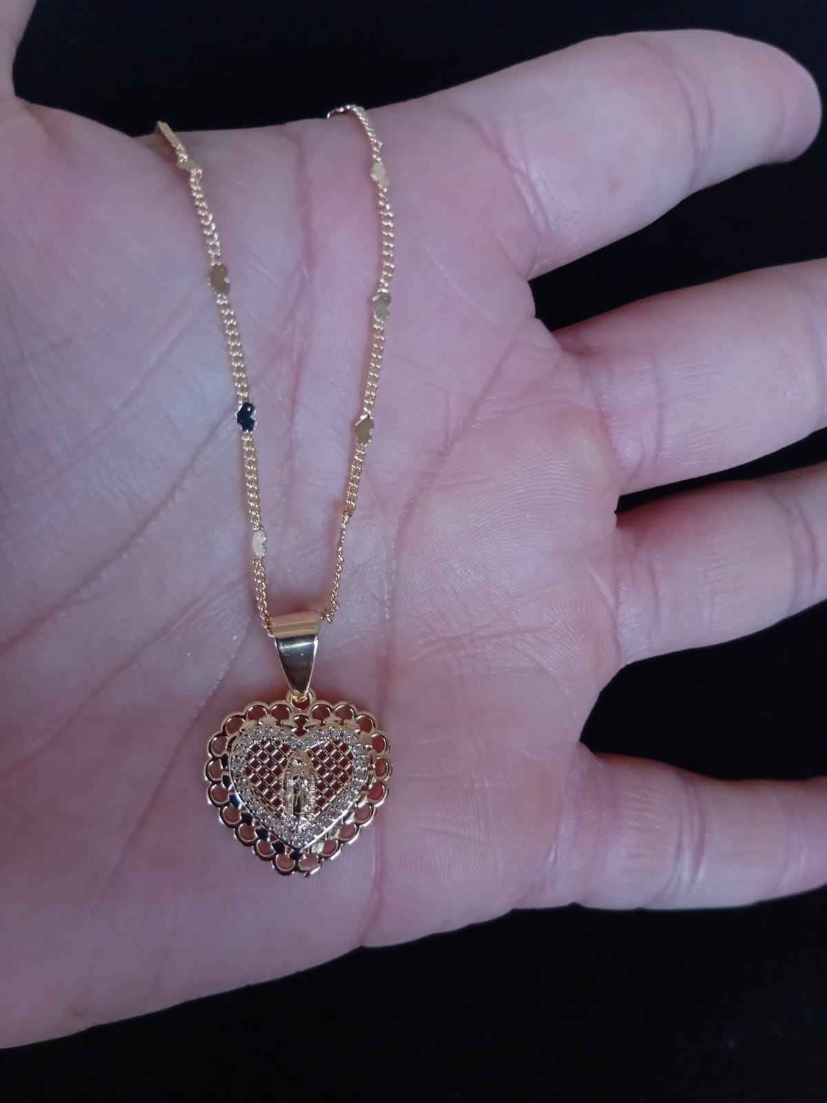 Medalla Zirconia oro laminado