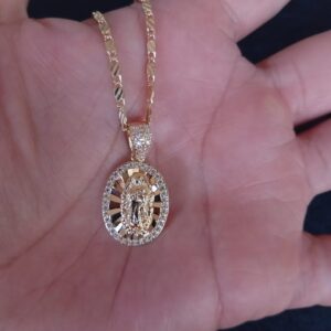 Medalla Zirconia oro laminado