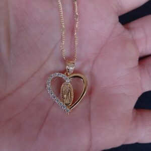 Medalla Zirconia oro laminado