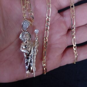 Dije  grande San Juditas  oro laminado