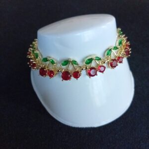 Pulsera Zirconia oro laminado