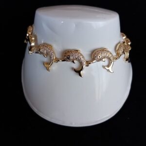 Pulsera Zirconia oro laminado