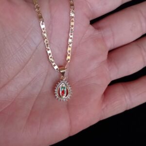 Medalla Zirconia oro laminado