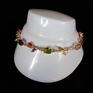 Pulsera Zirconia oro laminado