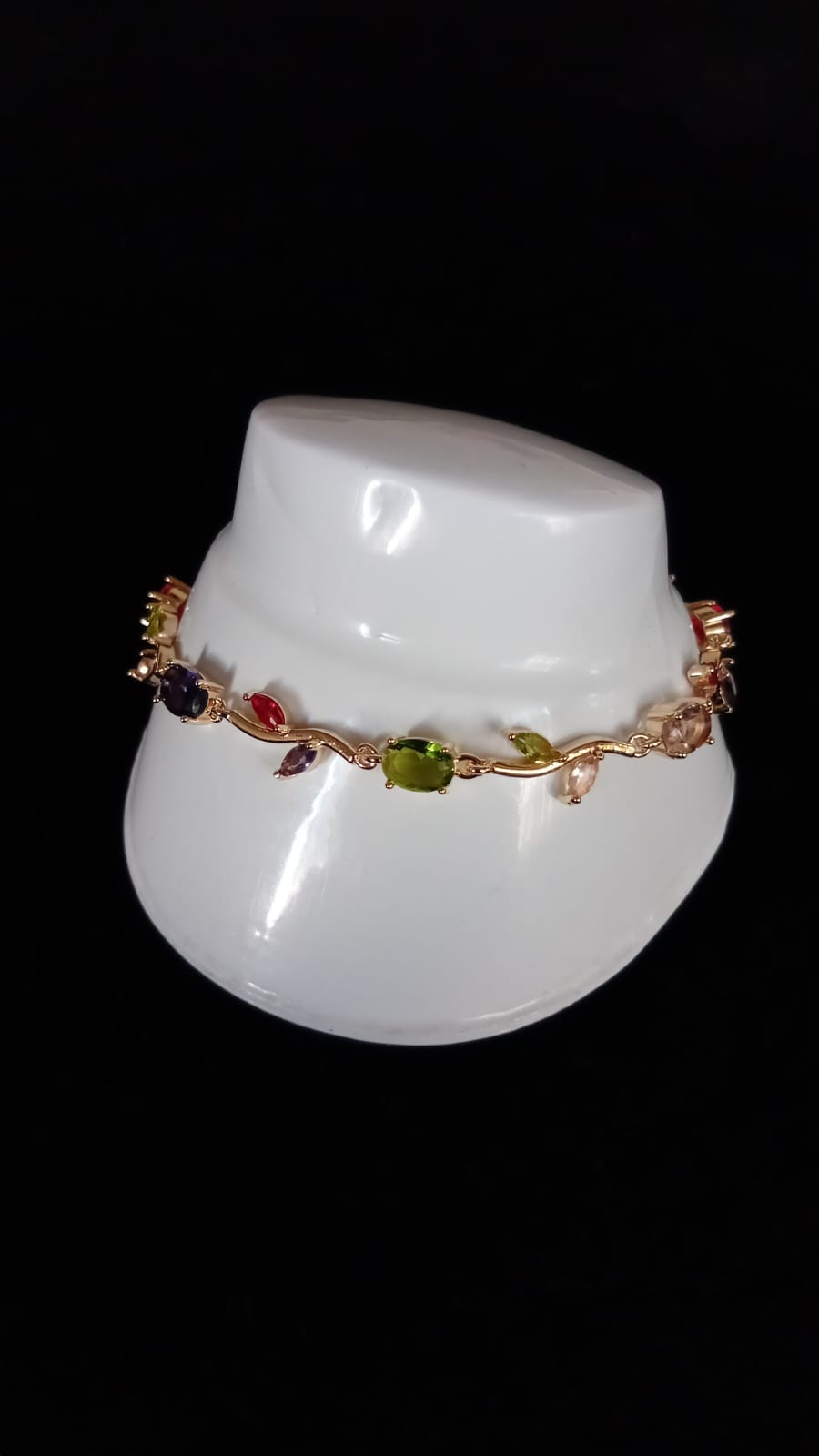 Pulsera Zirconia oro laminado