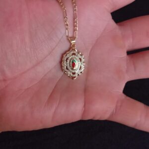 Medalla Zirconia oro laminado