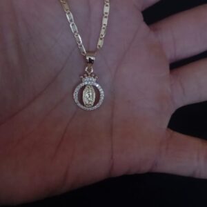 Medalla Zirconia oro laminado
