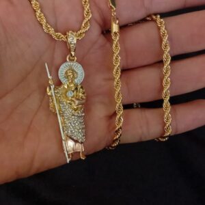 Dije  grande San Juditas  oro laminado