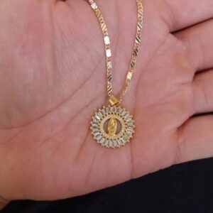 Medalla Zirconia oro laminado