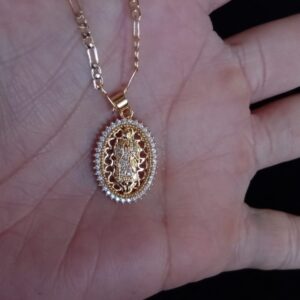 Medalla Zirconia oro laminado