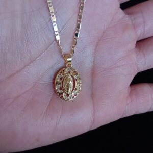 Medalla Zirconia oro laminado