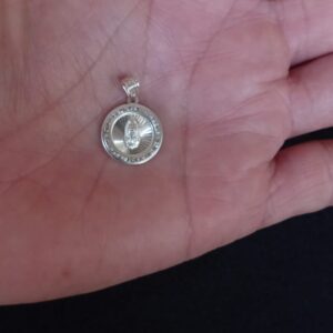 Medalla zirconia plata .925