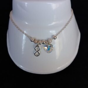 Pulsera delgada zirconia plata .925